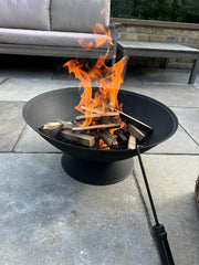 56cm Garden Fire Pit Outdoor Patio Camping Cast Iron Bowl Log Burner Heater4