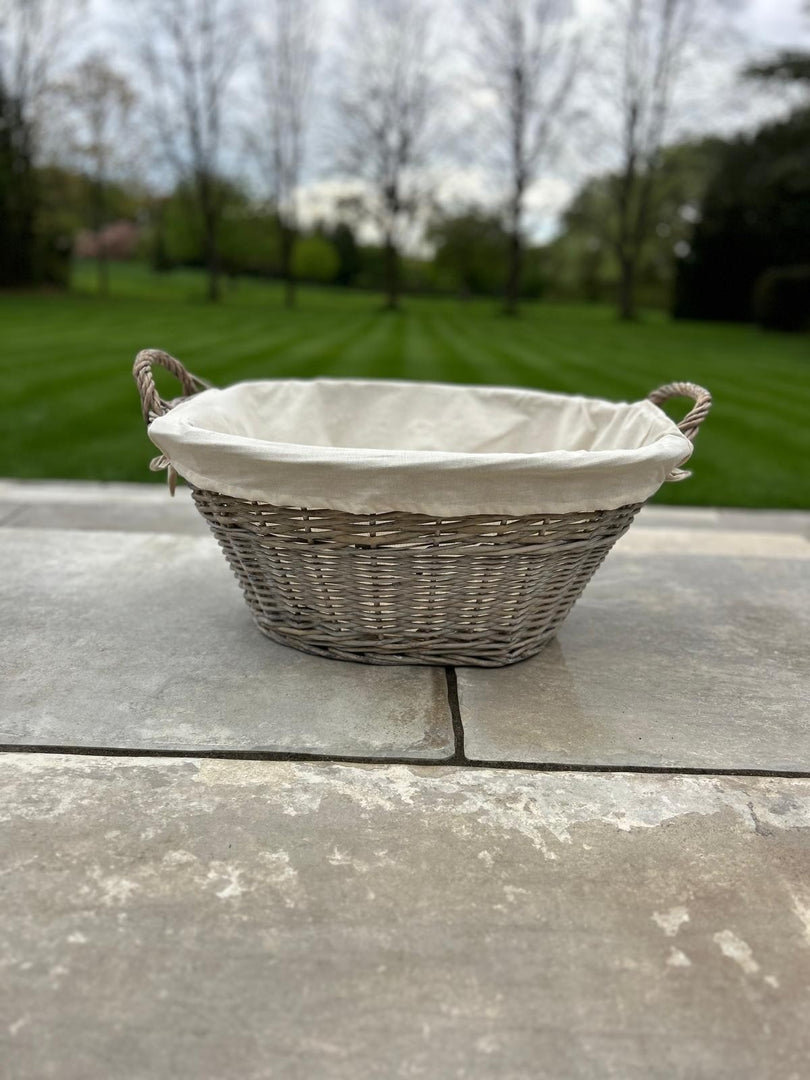 Natural Collection Laundry Lined Wicker Laundry Plain Liner Basket With Handles16