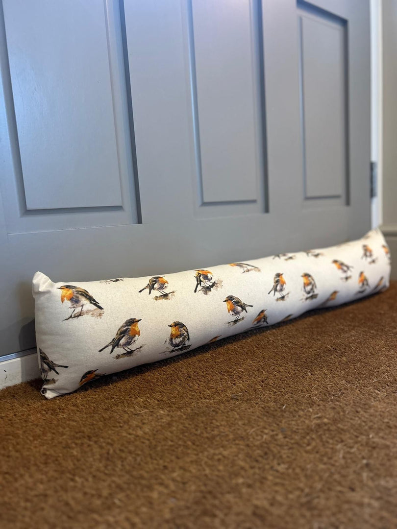 Robin Bird Draught Excluder Gift Home Decor Decoration Beige Cream Natural Real0