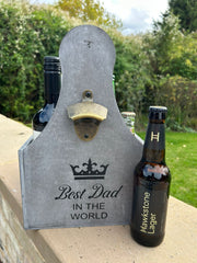 Wooden Best Dad In The World Bottle Gift Box Carrier Gift Novelty Xmas Large6