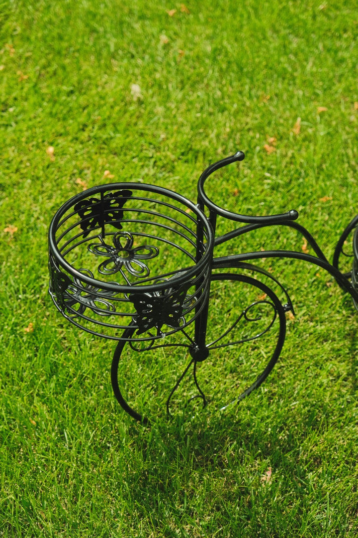 2 Tier Trike Pot Holder Metal Garden Flowers Plant Display Planter in Black4