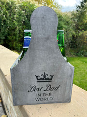 Wooden Best Dad In The World Bottle Gift Box Carrier Gift Novelty Xmas Large8