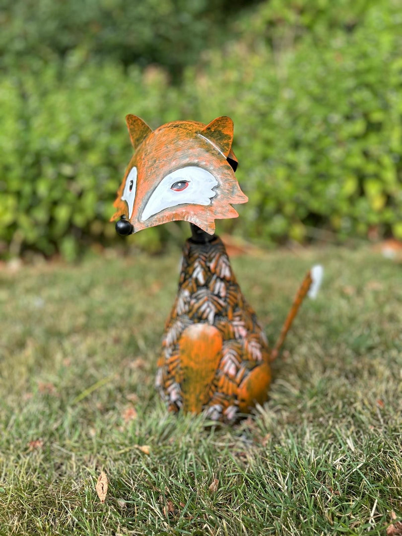 Metal Fox Garden Ornament Stake Cute Woodland Outdoor Lawn Decor Gift Decoration7