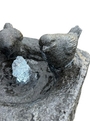 Grey Two Birds Water Feature With Light Garden Giftwear Outdoor Decor Decoration11