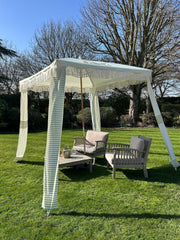 Green Stripe Gazebo Marquee Canopy Fringe Outdoor Garden Beach Cabana Style UK5