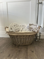 Natural Collection Laundry Lined Wicker Laundry Plain Liner Basket With Handles18