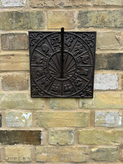 Cast Iron Square Zodiac Sundial Gnomon Decorative Traditional Garden Ornament4