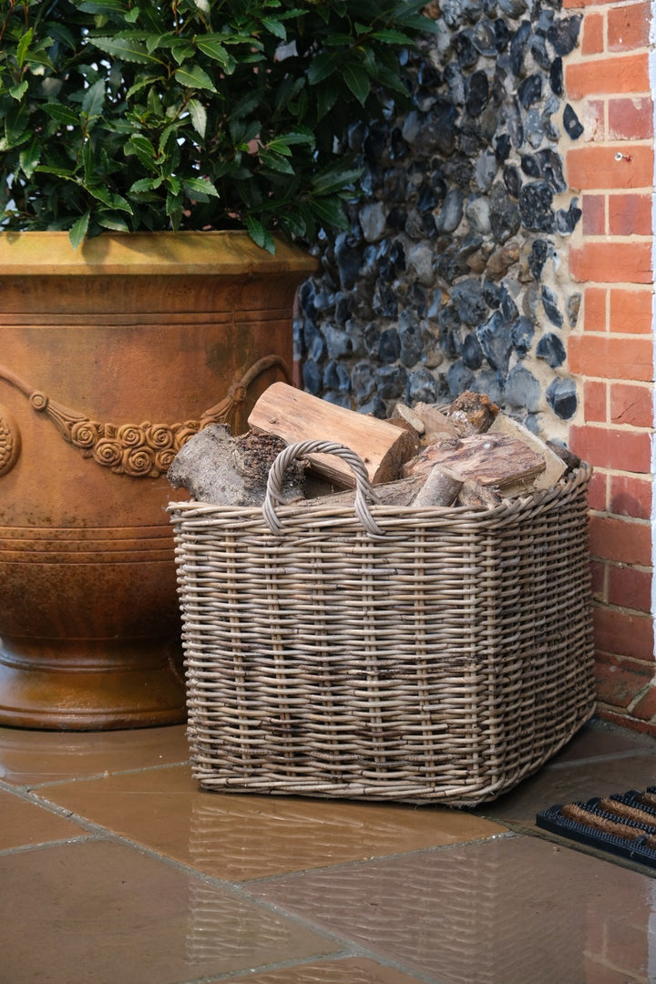 NEW Rectangular Kubu Wicker Rattan Log Storage Handmade Basket Large Heavy Duty12
