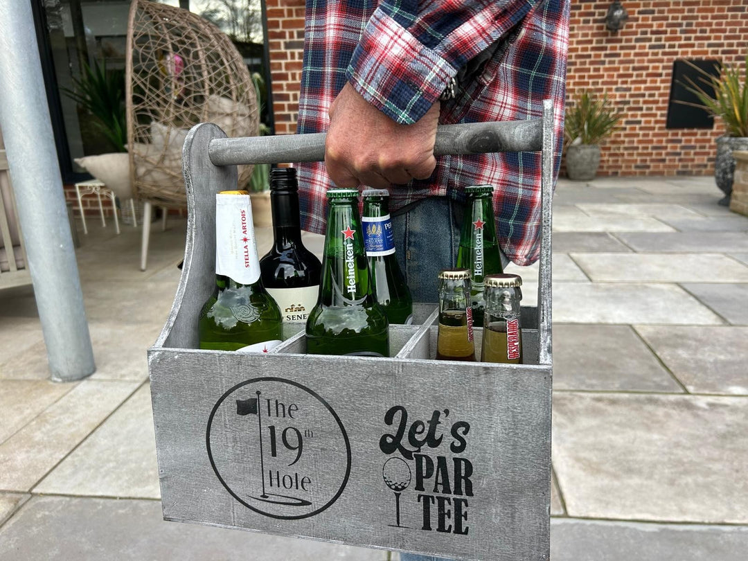 Wooden Golf Bottle Gift Box Carrier Golfer 19th Hole Gift Novelty Xmas Large4