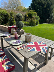 Set of 4 Union Jack Cotton Napkins British Flag Table Napkins Reusable Washable6