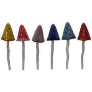 Set of 6 Colourful Ceramic Mushroom Garden Stakes Toadstool Lawn Ornaments Pot3