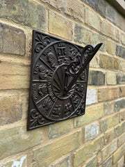 Cast Iron Square Zodiac Sundial Gnomon Decorative Traditional Garden Ornament8