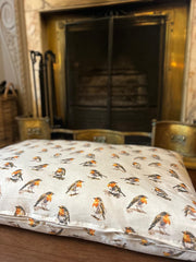 Robin Beige Nature Bird Floor Cushion Red Blue Dog Bed Christmas Indoor Gift14