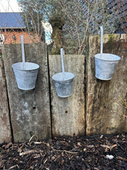 Set Of 3 Zinc Bumblebee Hanging Fence Plant Pots Bee Flower Pot Garden Balcony3