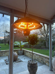 Patio Heater Black Hanging Mains Powered Weatherproof Outdoor Garden With Chain3