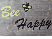 Bee Happy Wooden Garden Sign Hanging Plaque Notice Gift Love Nature Bumblebee10