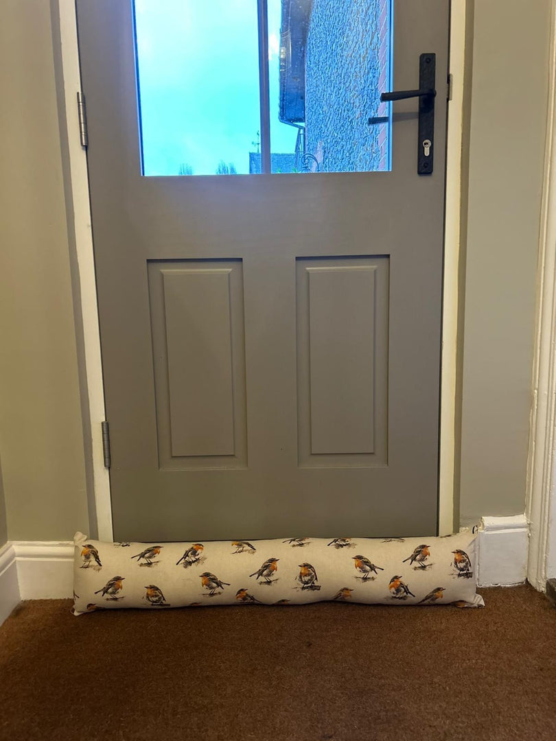 Robin Bird Draught Excluder Gift Home Decor Decoration Beige Cream Natural Real2