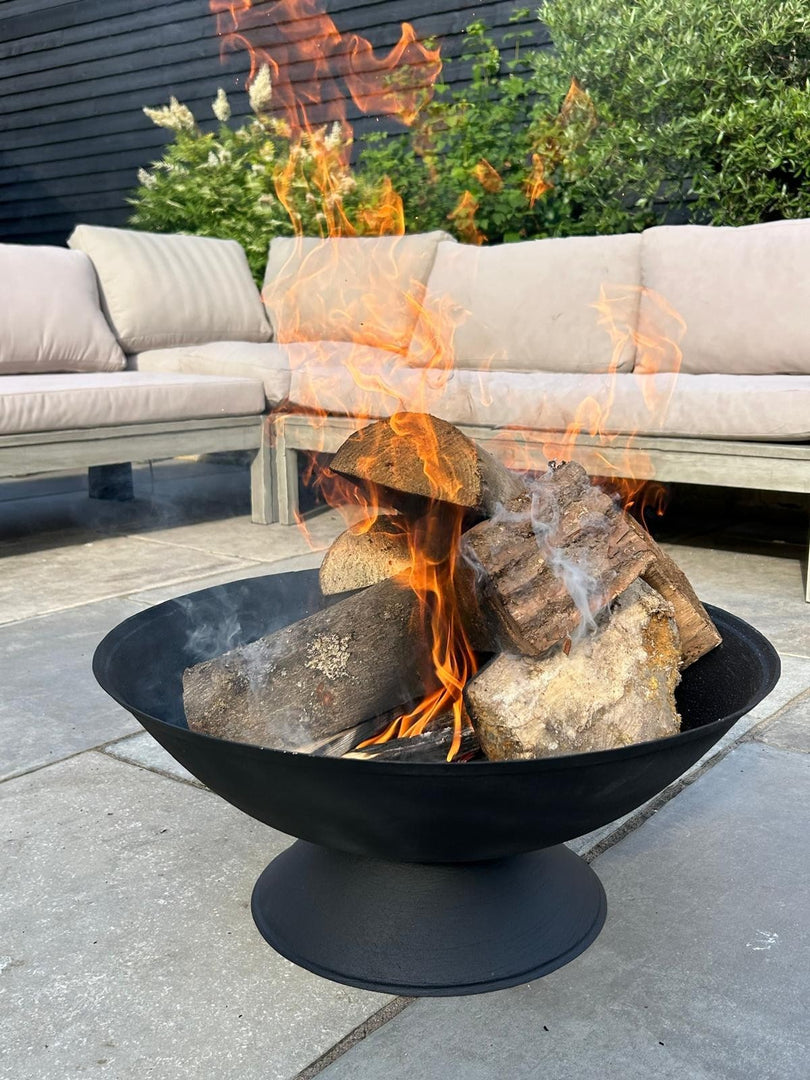 56cm Garden Fire Pit Outdoor Patio Camping Cast Iron Bowl Log Burner Heater6