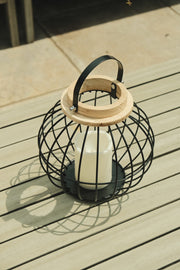 Black Metal Hanging Lantern Candle Holder Rustic Garden Patio Outdoor Decor14