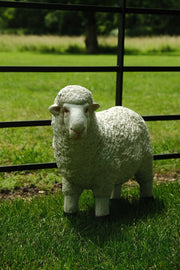Realistic White Sheep Garden Statue Ornament Resin Outdoor Farm Animal Decor1