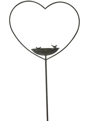 Antique Grey Heart Bird Bath Stake Feeder Garden Giftware Decor Decoration Gift6