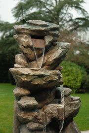 Rock Pool Water Feature Slate Effect Garden Light Up LED Outdoor Decor Gift7
