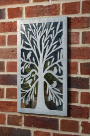 Zinc Tree of Life Wall Mirror with Birds Garden Outdoor Wall Plaque Decoration4