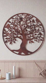 Large 50cm Wall Art Bronze Tree of Life Birds Garden Decoration0