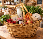Honey Wicker Shopper Shopping Gift Display Basket No Liner Fold Flat Handles0