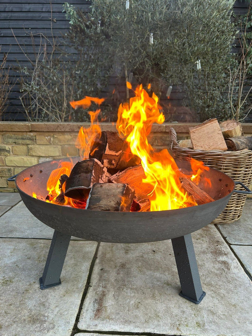 Large Garden Fire Pit Outdoor Patio Camping Cast Iron Bowl Log Burner Heater0