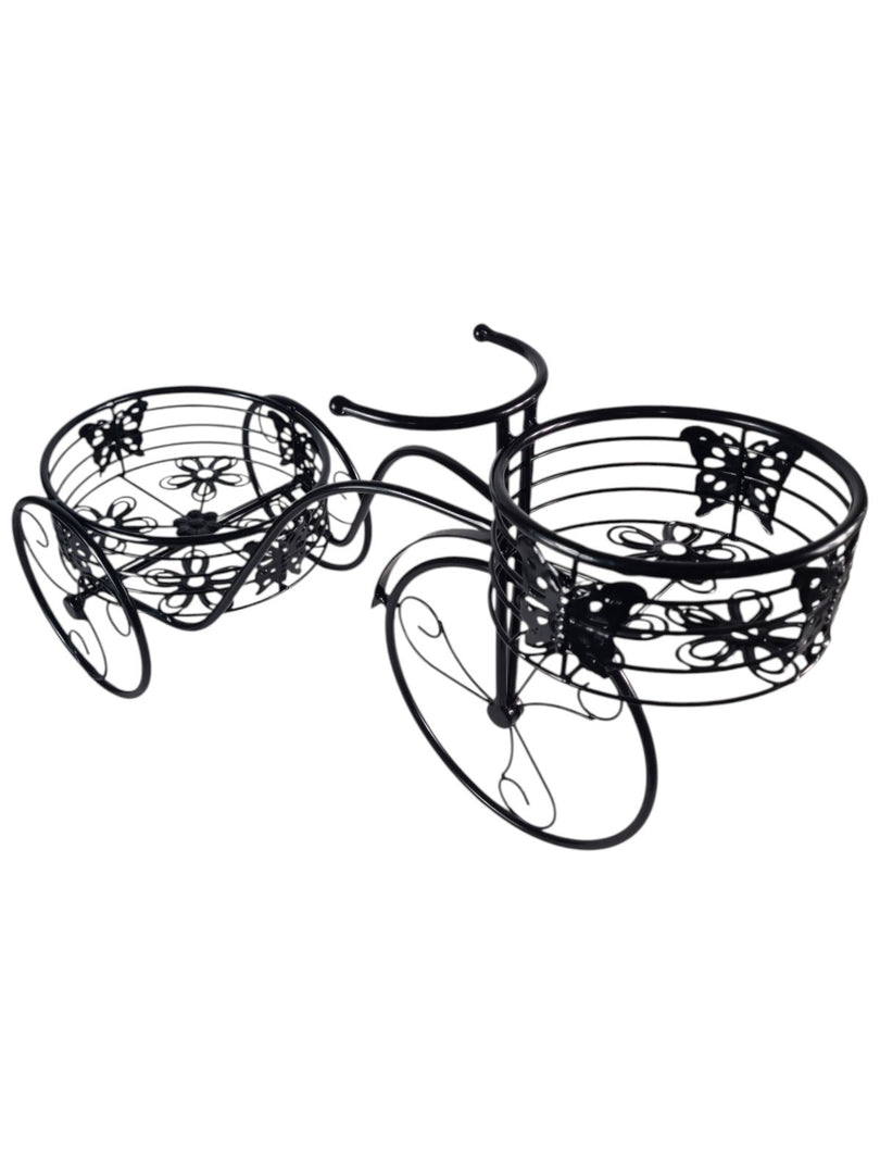 2 Tier Trike Pot Holder Metal Garden Flowers Plant Display Planter in Black22