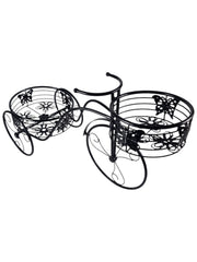 2 Tier Trike Pot Holder Metal Garden Flowers Plant Display Planter in Black22