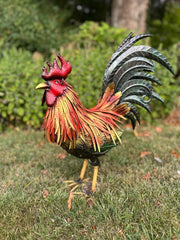 Decorative Metallic Cockerel Rooster Garden Statue Outdoor Lawn Ornament Metal3