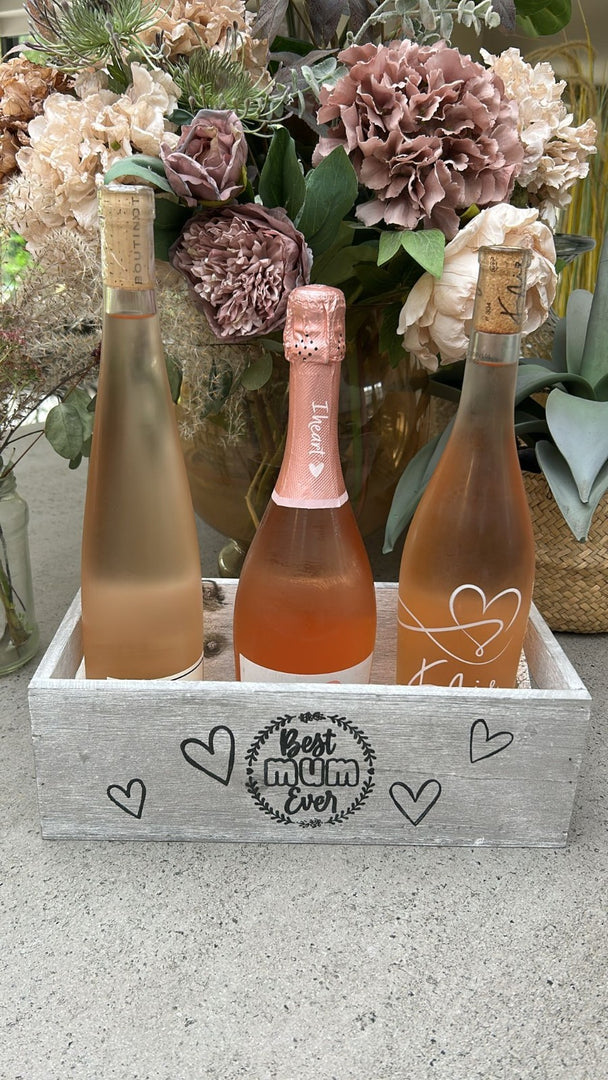 Best Mum Ever Double Sided Hamper Grey Gift Box Storage Wood Crate 2 Sizes11