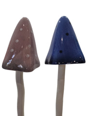 Set of 6 Colourful Ceramic Mushroom Garden Stakes Toadstool Lawn Ornaments Pot6