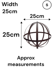 Set of 2 Rustic Metal Garden Spheres Decorative Outdoor Orb Sculptures Brown2