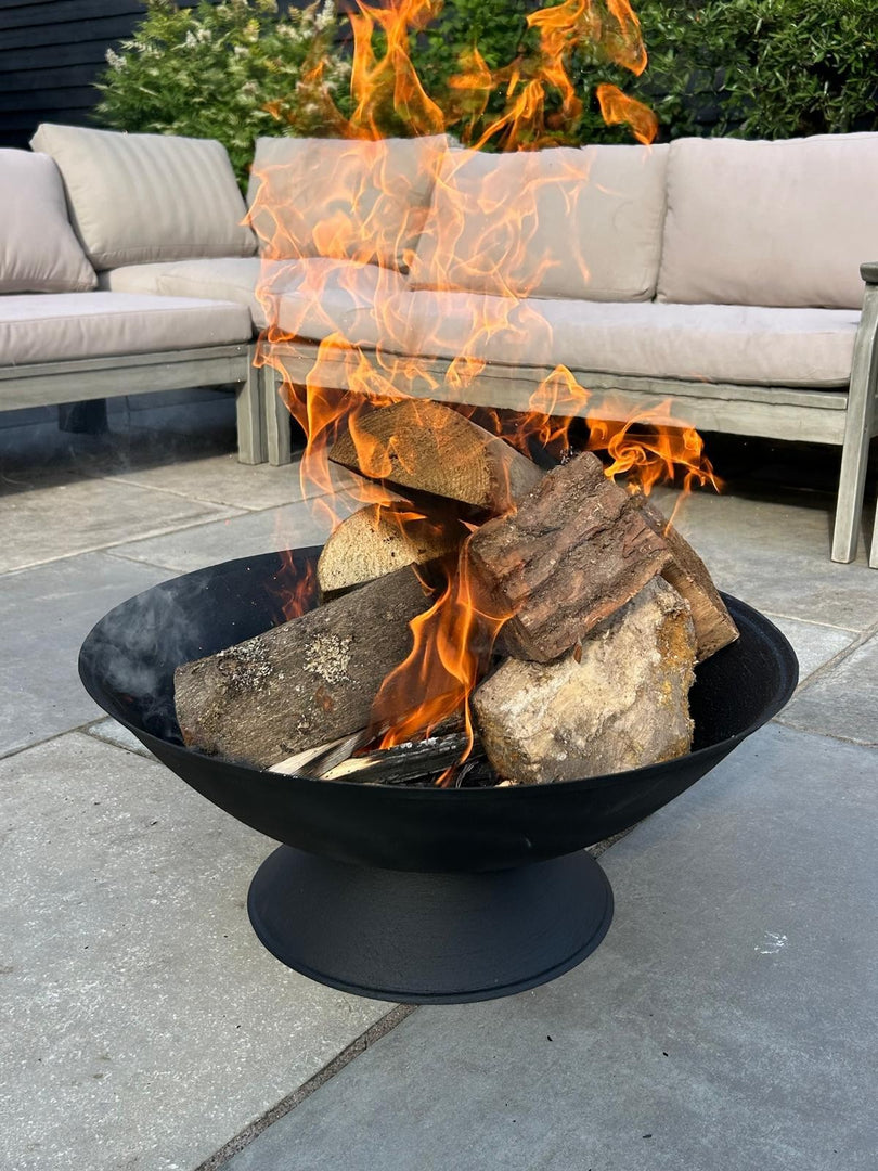 56cm Garden Fire Pit Outdoor Patio Camping Cast Iron Bowl Log Burner Heater0
