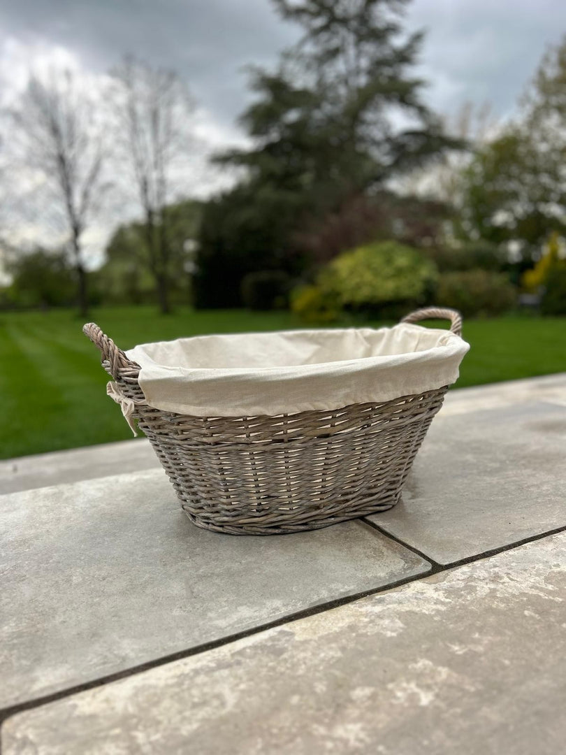 Natural Collection Laundry Lined Wicker Laundry Plain Liner Basket With Handles14