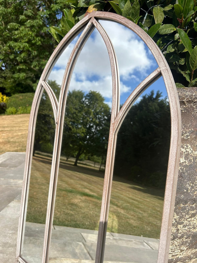 Dorchester XL Solar Powered Gothic Arch Garden Mirror LED Outdoor Wall Decor6
