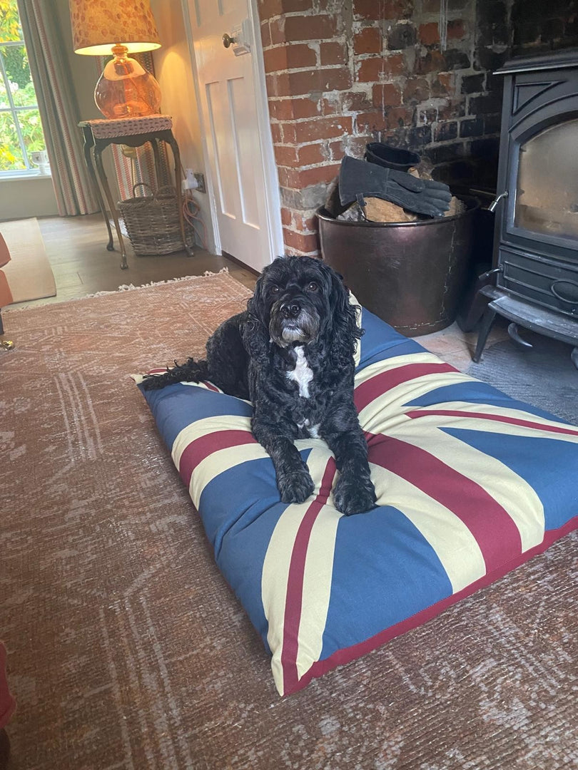 Vintage Retro Union Jack UK Floor Cushion Red Blue Dog Bed Garden Indoor Gift2