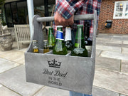 Wooden Best Dad In The World Bottle Gift Box Carrier Gift Novelty Xmas Large15