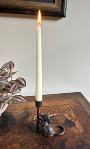 Pair of Cast Iron Mouse Candlestick Holders Mice Candle Sticks Rustic Decor Gift4