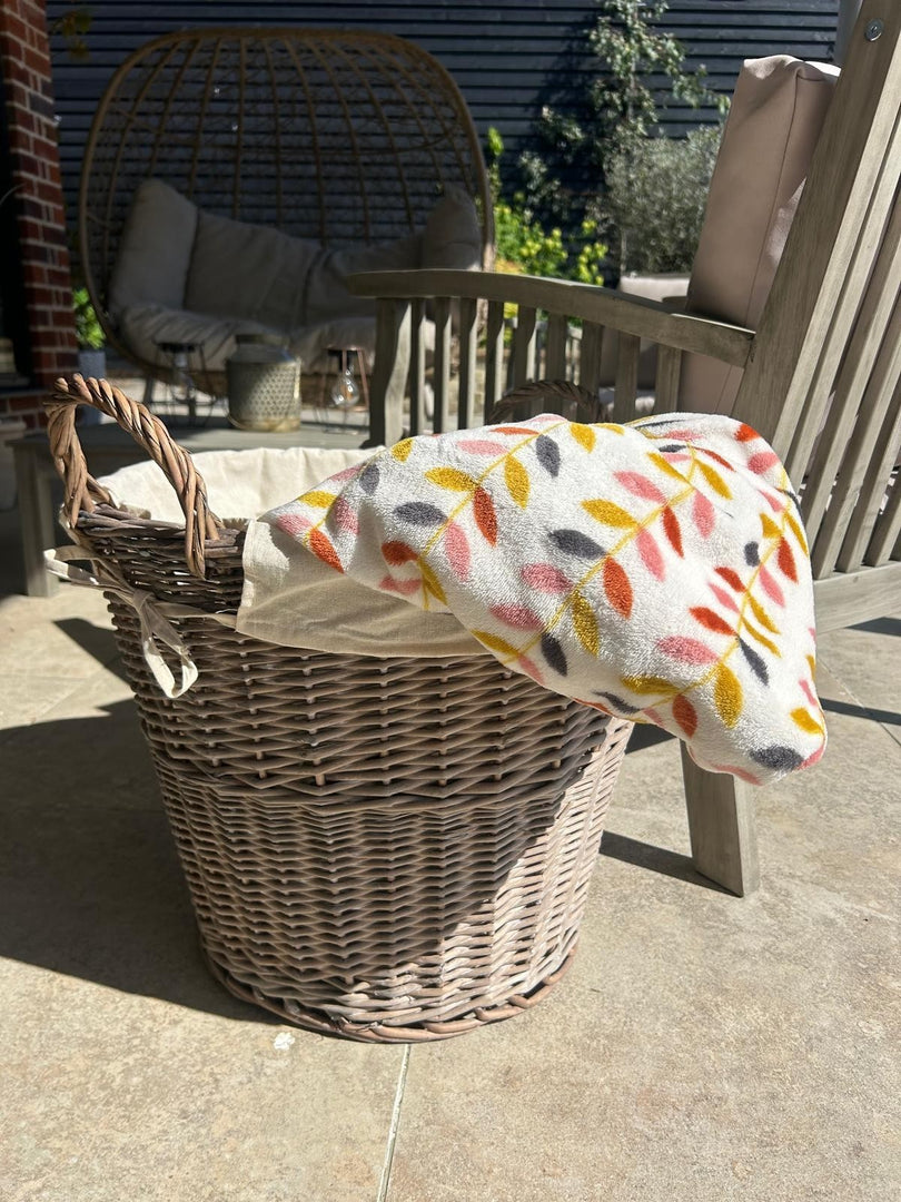 Natural Collection Large Wicker Plain Lined Log Home Tidy Laundry Storage Basket4