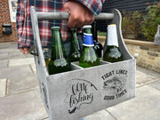 Wooden Beer Bottle Gift Box Carrier Fishing Fisherman Gift Novelty Xmas Large0