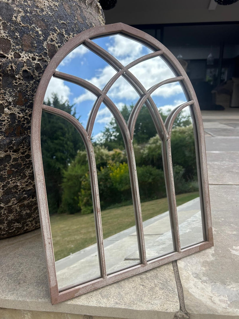St Mary Solar Powered Gothic Arch Garden Mirror LED Lights Outdoor Wall Decor8