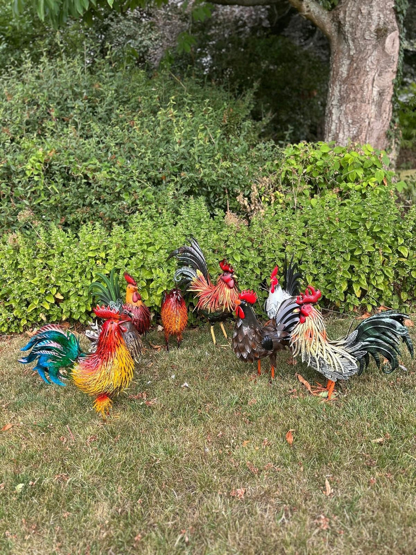 Decorative Metal Cockerel Garden Statue Outdoor Lawn Ornament Farm Farmyard6