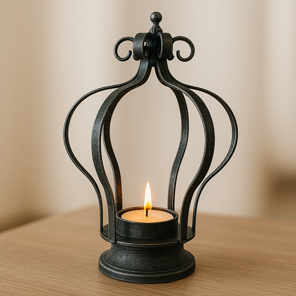 Crown Tea Light Candle Holder Metal Decor Decoration Gift Antique Silver Home3