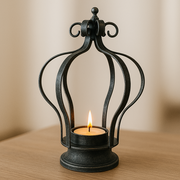 Crown Tea Light Candle Holder Metal Decor Decoration Gift Antique Silver Home3
