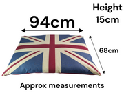 Vintage Retro Union Jack UK Floor Cushion Red Blue Dog Bed Garden Indoor Gift1