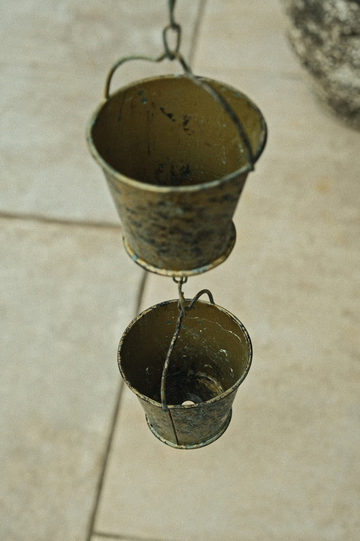 Bucket Rain Chain Hanging Garden Outdoor Nature Ornament Water Decoration17
